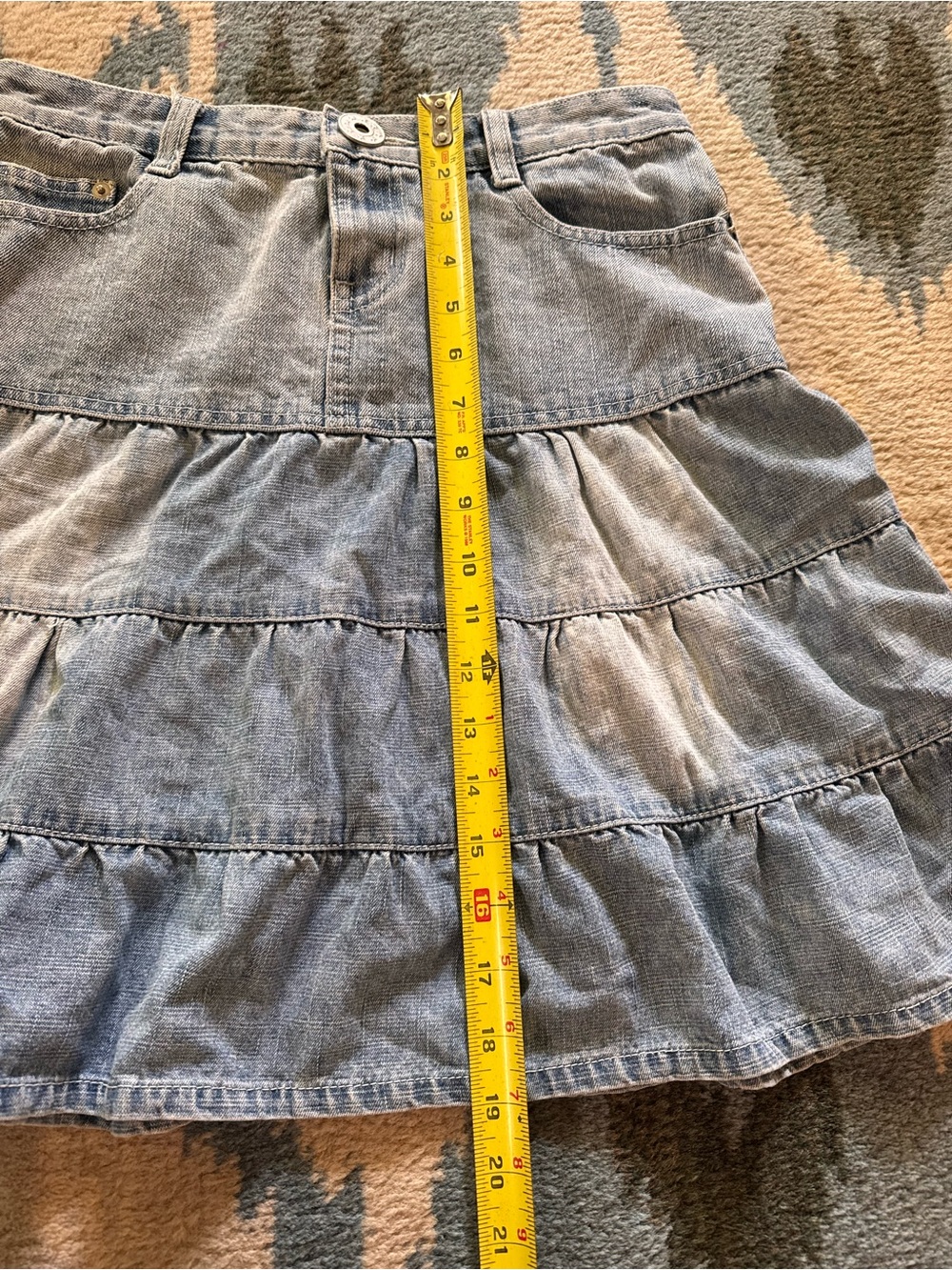 Made in Italy Denim Ruffle Skirt- Y2K- 90s indie boho - Picture 6 of 6